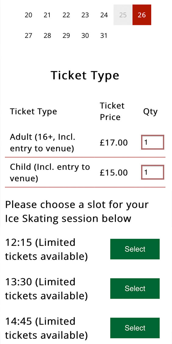 Ice skating page
